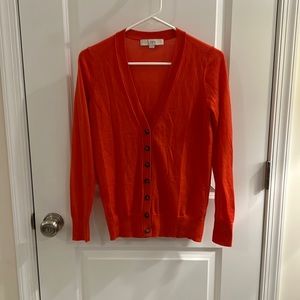 LOFT Orange Cardigan XS